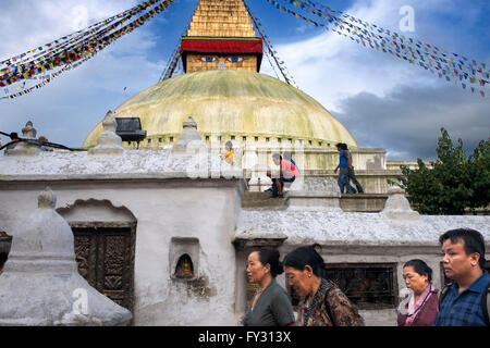 Bodhnath Buddhist Stupa, Kathmandu, Nepal, Asia Stock Photo