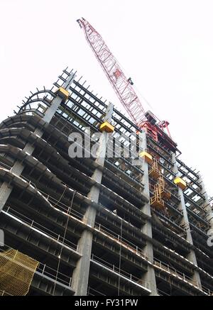 Modern steel structure of a high rise building Stock Photo - Alamy