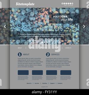 Website Template with Colorful Abstract Networks Header Design Stock Vector