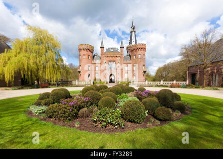 Castle Moyland at Bedburg-Hau near Kleve in the Lower Rhine region, view from the south Stock Photo