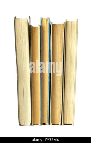 Stack of old books isolated on white background Stock Photo