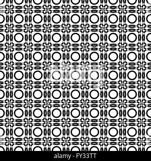 Seamless vector pattern with black and white overlapping circles Stock Vector