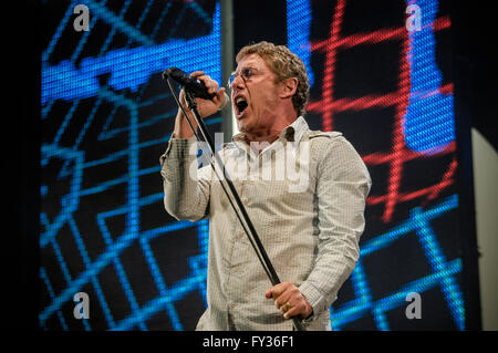 singer Roger Daltrey of The Who at Live 8  at Hyde Park, London. 2 July 2005. Stock Photo