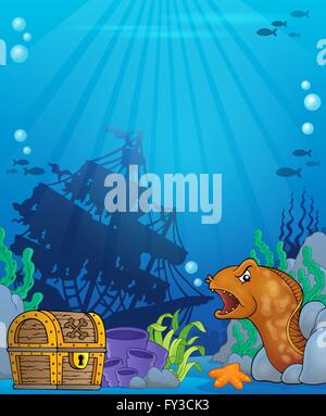 Ocean underwater theme background 6 - picture illustration. Stock Photo