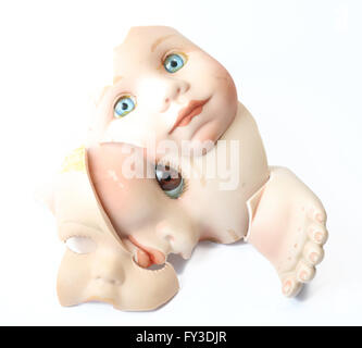 Broken Dolly Face and Limbs Stock Photo