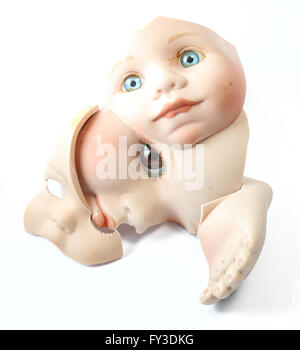 Broken Dolly Face and Limbs Stock Photo