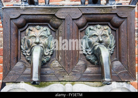 Large beguinage of Leuven, Manual water pump, Belgium, Unesco World Heritage Site Stock Photo