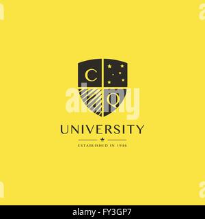 university and shield logo vector. Stock Vector