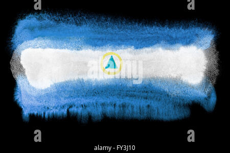 watercolor illustration of the Nicaragua flag Stock Photo