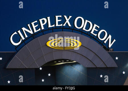 Cineplex Odeon movie theatre at the RioCan centre in Kingston, Ont., on March 18, 2016. Stock Photo