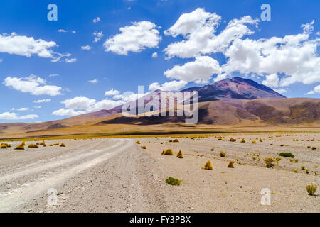View of the crater of dormant volcano in the desert, Bolivia Stock Photo