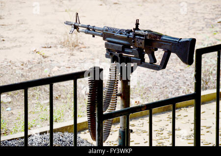 Machine gun Squad Automatic Weapon for people shooting at Cu Chi ...