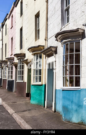 Bow fronted houses built in the early 1800s, Chepstow Stock Photo