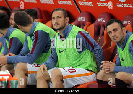 Rome, Italy. 20th April, 2016. : Totti  during fotball match  serie A  League 2015/2016 between A.s. Roma  vs Torino  at the Olimpic Stadium  on April 20, 2016 in Rome. Credit:  marco iacobucci/Alamy Live News Stock Photo
