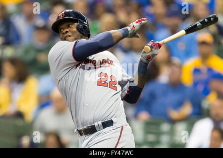 Minnesota Twins' Miguel Sano (22) celebrates his solo home run in the  fourth inning of a baseball game against the Detroit Tigers in Detroit,  Sunday, June 9, 2019. (AP Photo/Paul Sancya Stock