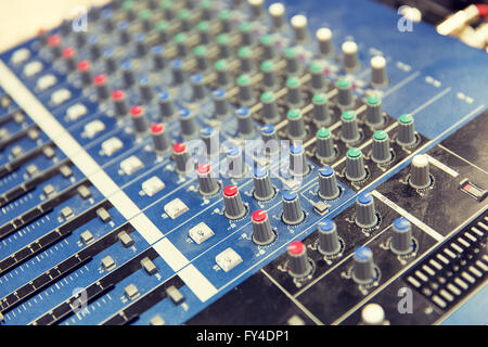 control panel at recording studio or radio station Stock Photo