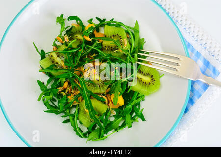 Healthy and diet food without meat: Arugula, Sprouts, Peppers, K Stock Photo
