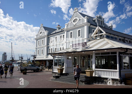 Den Anker Belgian restaurant and bar at the quayside of Cape Town’s  V & A Waterfront, South Africa. Stock Photo