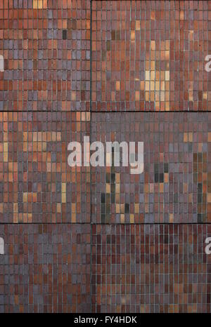 A vertical red brick/tile texture. Stock Photo