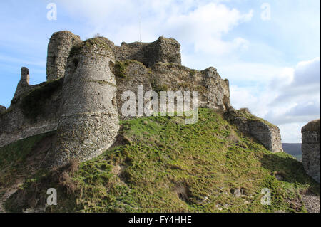 Exterior view of the beautiful ruins of the castle of Arques-la-Bataille, in Seine-maritime in Normandy, France Stock Photo
