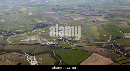 aerial view of Rufforth Airfield near Wetherby, Yorkshire, UK Stock Photo