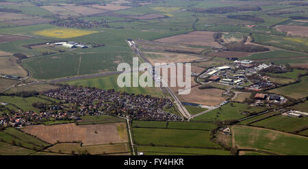 aerial view of Tockwith Airfield near Wetherby in West Yorkshire, UK Stock Photo