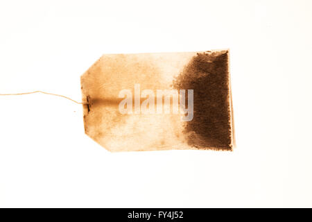 tea bag on white background unused Stock Photo