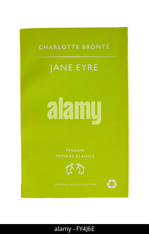 The front page of Jane Eyre by Charlotte Bronte photographed against a white background. Stock Photo
