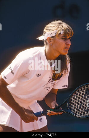 Steffi Graf (GER) competing at the 1990 US Open. Stock Photo