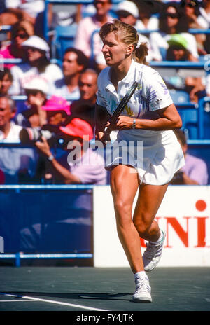 Steffi Graf (GER) competing at the 1990 US Open. Stock Photo