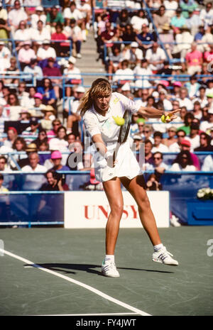 Steffi Graf (GER) competing at the 1990 US Open. Stock Photo