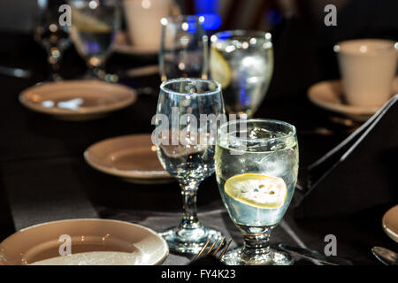 Formal table setting for a conference Stock Photo