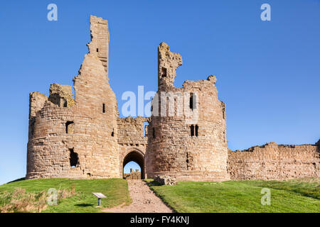Dunstanburgh Cstle on the Northumberland coast, North East England. Stock Photo
