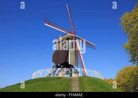 The Saint John's House Mill (1770) in Bruges, Belgium Stock Photo