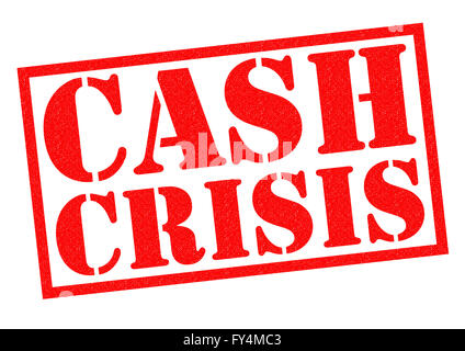 CASH CRISIS red Rubber Stamp over a white background. Stock Photo