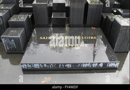 Memorial fountain Perraudiere Park Saint Cyr sur Loire France April ...