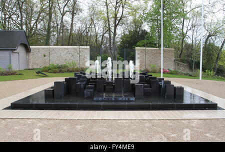 Memorial fountain Perraudiere Park Saint Cyr sur Loire France April ...