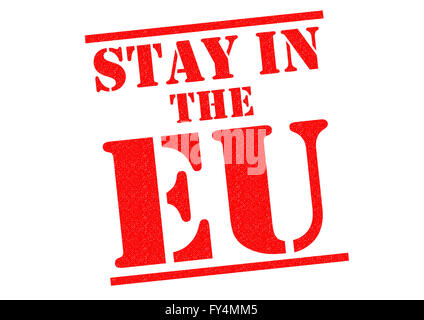 STAY IN THE EU red Rubber Stamp over a white background. Stock Photo