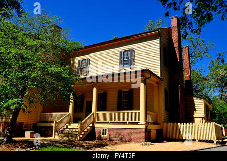 Raleigh, North Carolina:  South front with porch at historic Mordecai Plantation House  * Stock Photo