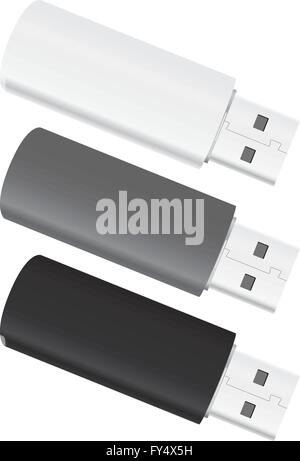 Vector USB Flash Drives on white background Stock Vector