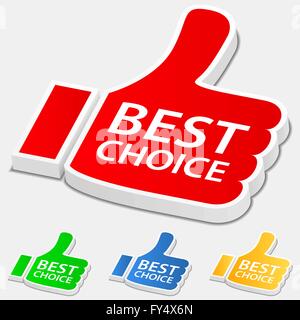 3D Thumb Up Icon, Vector Illustration Stock Vector