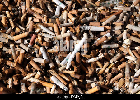 cigarette fag ends Stock Photo