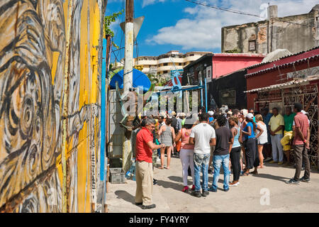 Horizontal view of Hamel's Alley in Havana, Cuba. Stock Photo
