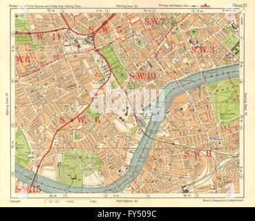 SW LONDON. Fulham Chelsea Battersea Walham/Parson's Green. BACON 1948 ...