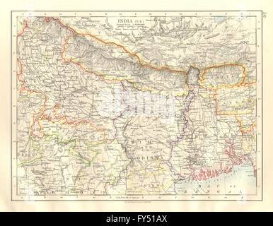 BRITISH INDIA NE. Bengal Nepal Bhutan Calcutta Bihar Orissa. JOHNSTON, 1920 map Stock Photo