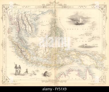 MALAY ARCHIPELAGO/EAST INDIA ISLANDS. Philippines Indies.TALLIS/RAPKIN, 1849 map Stock Photo