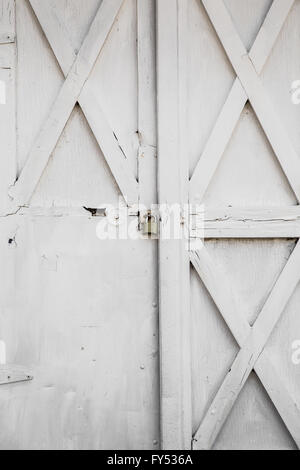Rustic white barn doors Stock Photo