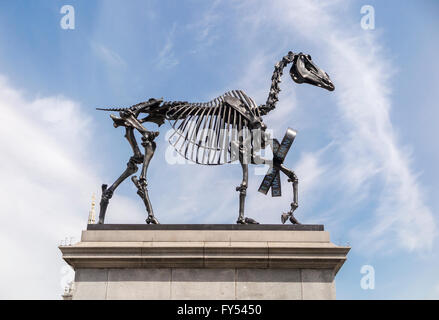 'Gift Horse', a sculpture by Hans Haake on the Fourth Plinth in Trafalgar Square, London, WC2 UK Stock Photo