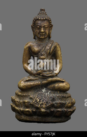 Small buddha image used as amulets on black background Stock Photo