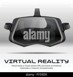 Original stereoscopic 3d vr headset presentation. Inside view on dark ...
